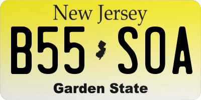 NJ license plate B55SOA