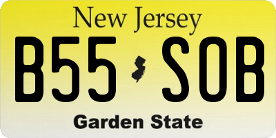 NJ license plate B55SOB