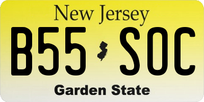 NJ license plate B55SOC