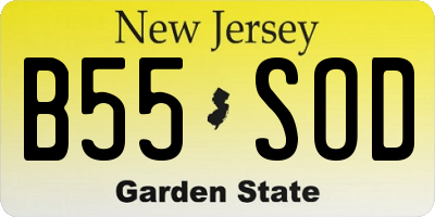 NJ license plate B55SOD