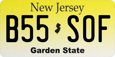NJ license plate B55SOF