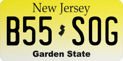 NJ license plate B55SOG
