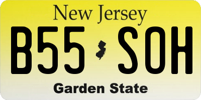 NJ license plate B55SOH