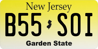 NJ license plate B55SOI