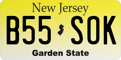 NJ license plate B55SOK