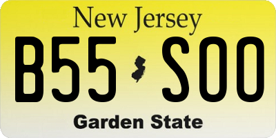 NJ license plate B55SOO