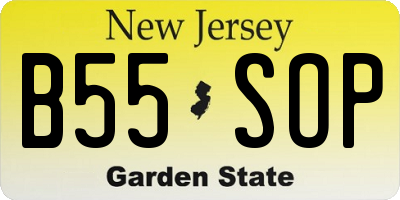 NJ license plate B55SOP