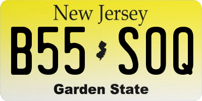 NJ license plate B55SOQ