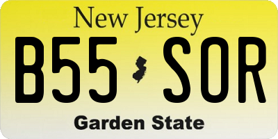 NJ license plate B55SOR