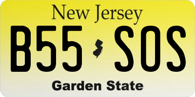 NJ license plate B55SOS