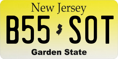 NJ license plate B55SOT