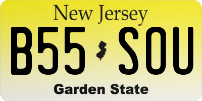 NJ license plate B55SOU