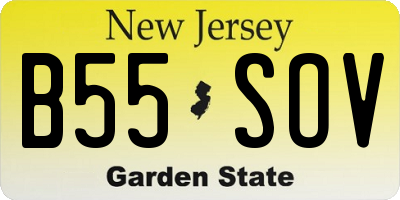 NJ license plate B55SOV