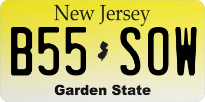 NJ license plate B55SOW