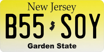 NJ license plate B55SOY