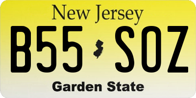 NJ license plate B55SOZ