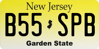 NJ license plate B55SPB