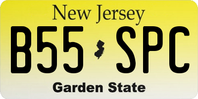 NJ license plate B55SPC