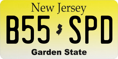 NJ license plate B55SPD
