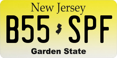 NJ license plate B55SPF