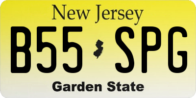 NJ license plate B55SPG
