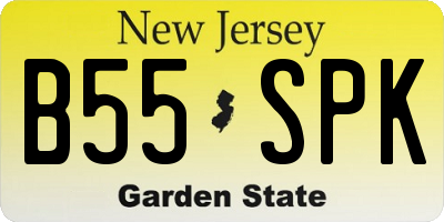 NJ license plate B55SPK