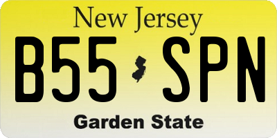 NJ license plate B55SPN