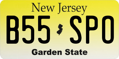 NJ license plate B55SPO