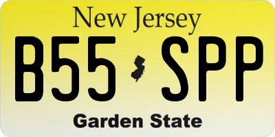 NJ license plate B55SPP