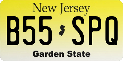 NJ license plate B55SPQ