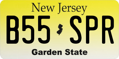 NJ license plate B55SPR
