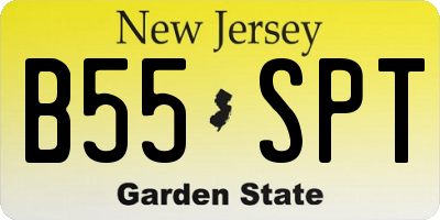 NJ license plate B55SPT