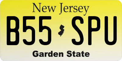 NJ license plate B55SPU