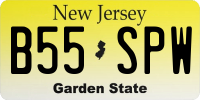 NJ license plate B55SPW