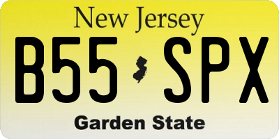 NJ license plate B55SPX