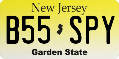 NJ license plate B55SPY