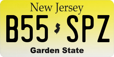 NJ license plate B55SPZ