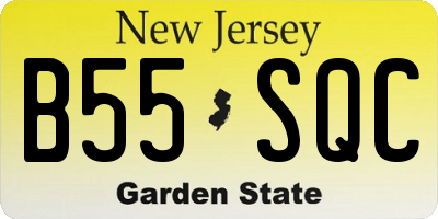 NJ license plate B55SQC