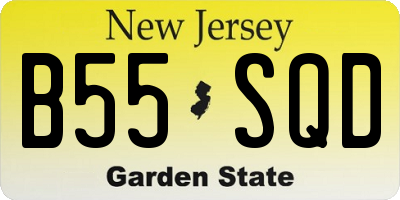 NJ license plate B55SQD