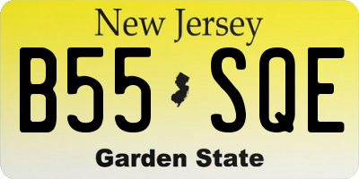 NJ license plate B55SQE