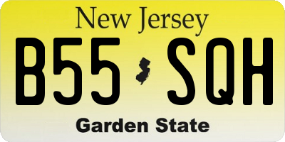 NJ license plate B55SQH