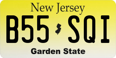NJ license plate B55SQI