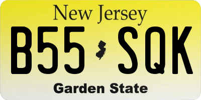 NJ license plate B55SQK