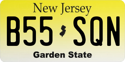 NJ license plate B55SQN