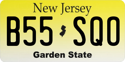 NJ license plate B55SQO