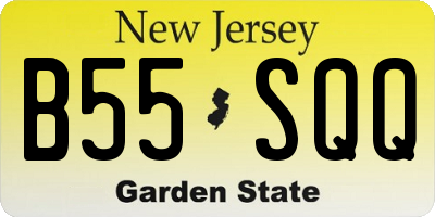 NJ license plate B55SQQ