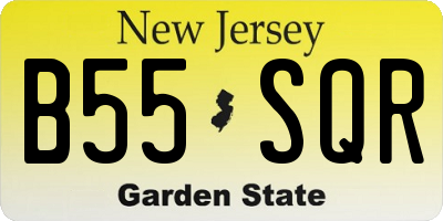 NJ license plate B55SQR
