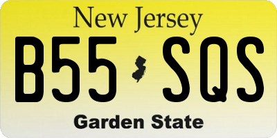 NJ license plate B55SQS