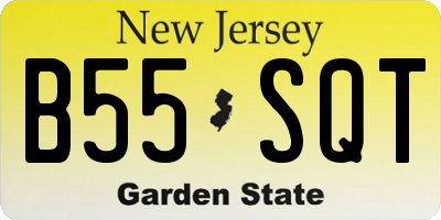 NJ license plate B55SQT