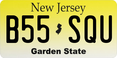 NJ license plate B55SQU